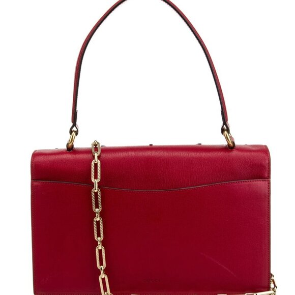 GUCCI Osiride Animalier Future Top Handle Bag bright red 2 way cross body shldr - Picture 4 of 5